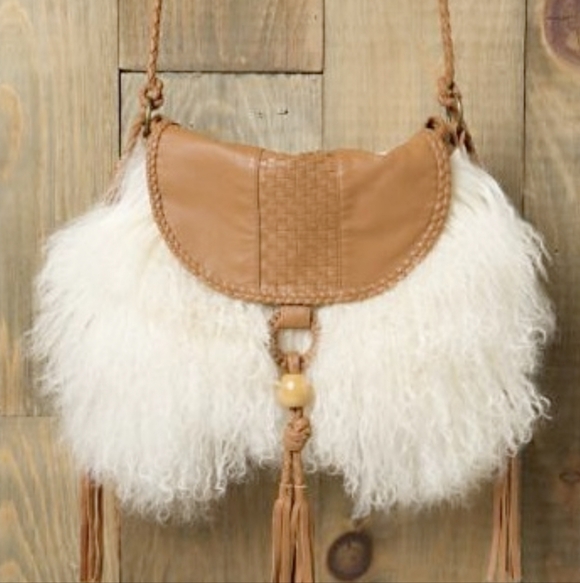 Bohemian Mongolian Fur crossbody bag New - Picture 12 of 12